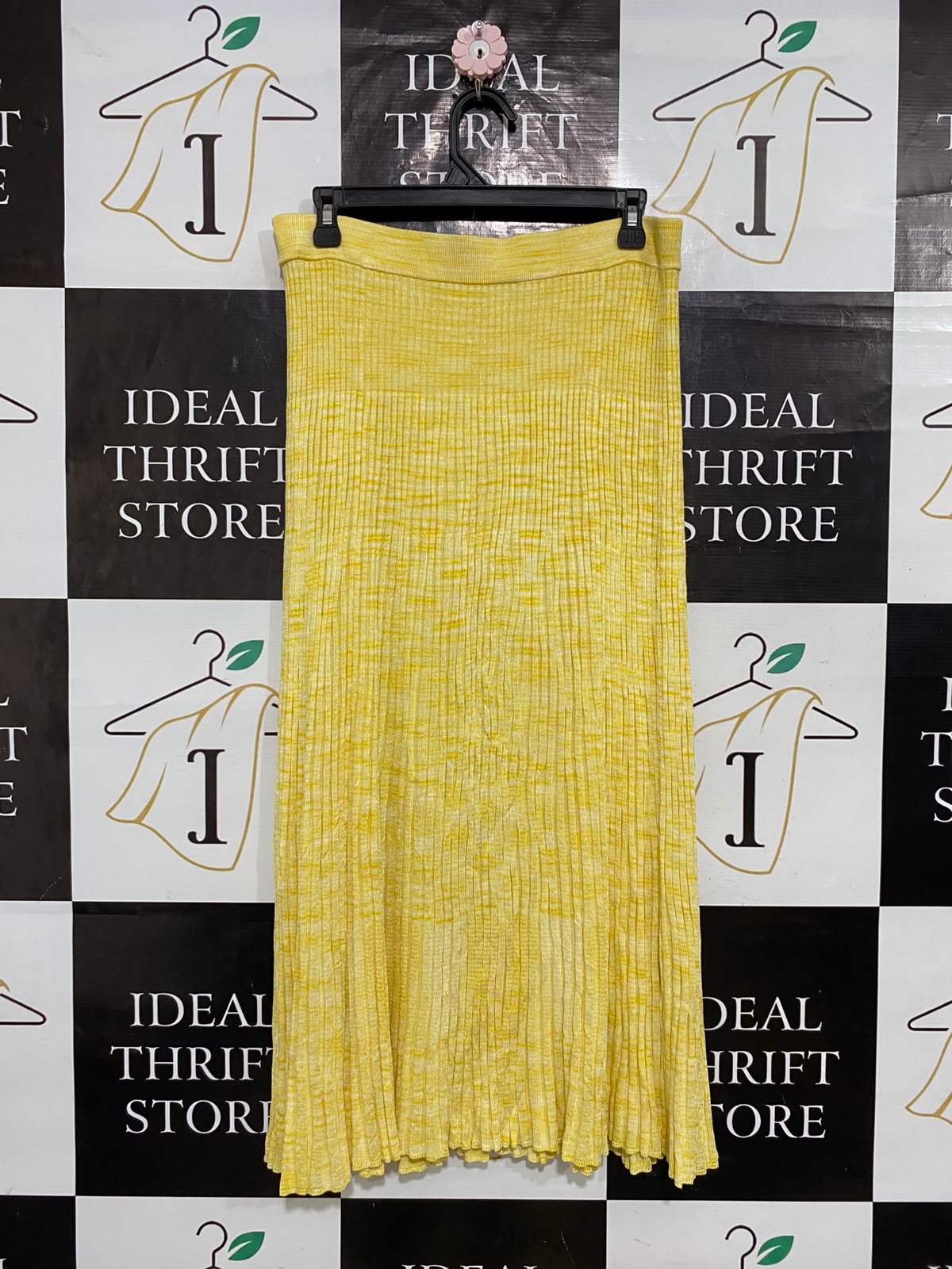 ZIMMERMANN |L| WAIST 30| A61| YELLOW MARLED RIBBED TECHNICAL UTILITY MIDI SKIRT