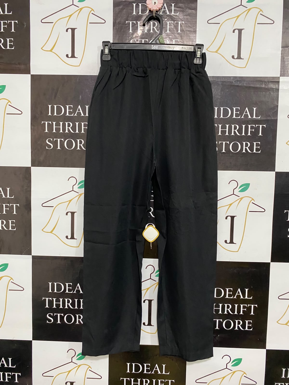 SHEIN |M| WAIST 25| A61| BLACK HIGH-WAISTED ELASTIC-BAND TECHNICAL UTILITY TROUSERS