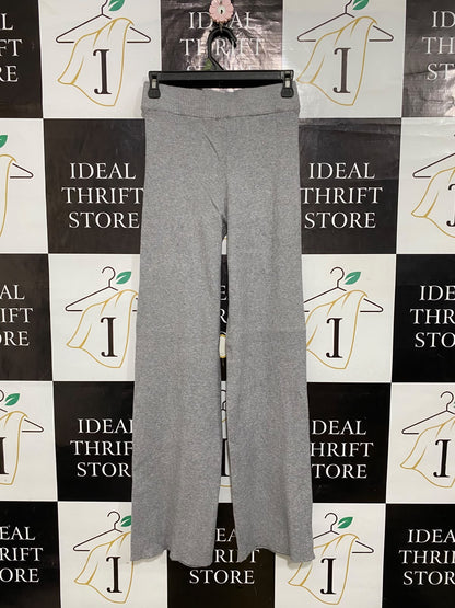 ANKO |S| WAIST 26| A61| GREY RIBBED WIDE-LEG TECHNICAL UTILITY TROUSERS