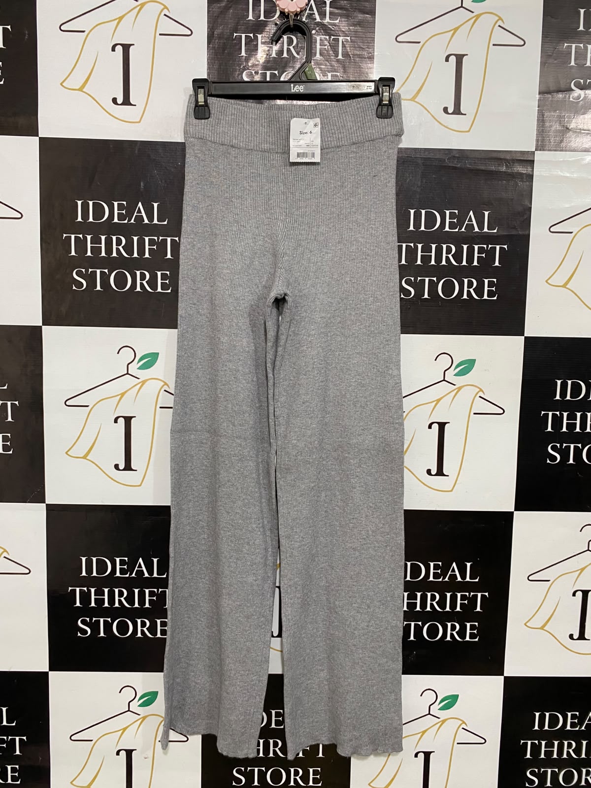 ANKO |S| WAIST 26| A61| GREY RIBBED WIDE-LEG TECHNICAL UTILITY TROUSERS