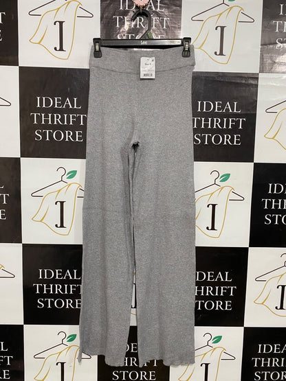 ANKO |S| WAIST 26| A61| GREY RIBBED WIDE-LEG TECHNICAL UTILITY TROUSERS