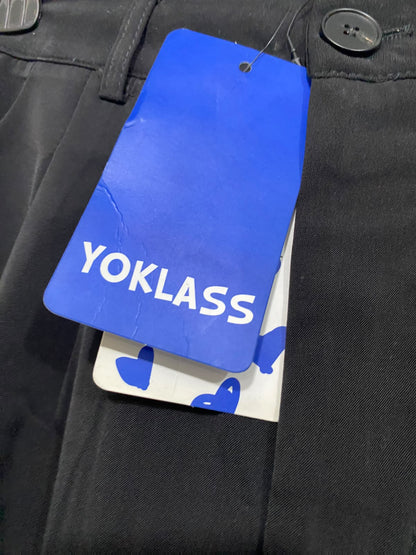 YOKLASS |S| WAIST 24| A61| BLACK TAILORED WIDE-LEG TECHNICAL UTILITY TROUSERS