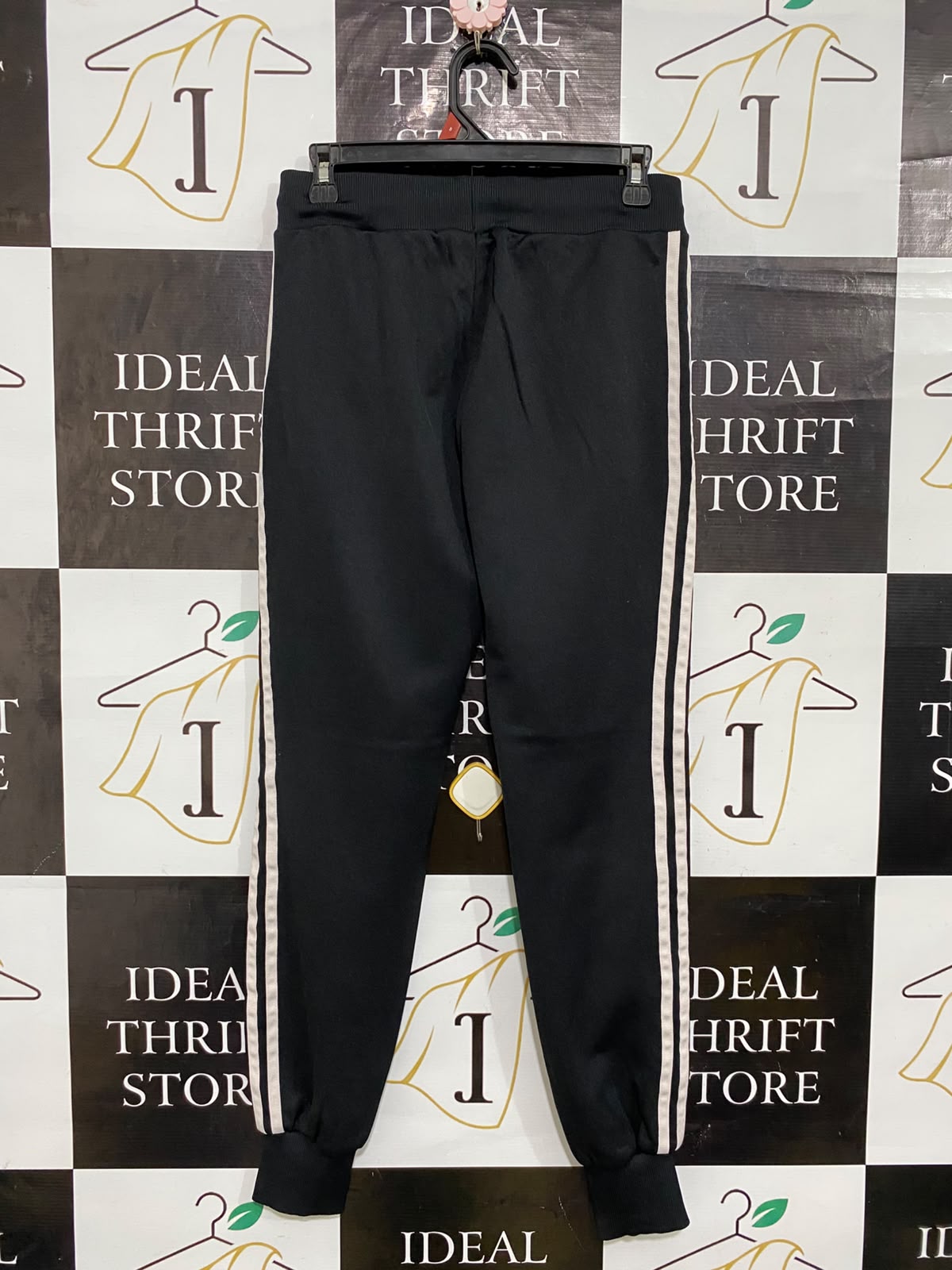 ADIDAS |M| WAIST 28| A61| BLACK THREE-STRIPE TECHNICAL UTILITY JOGGERS