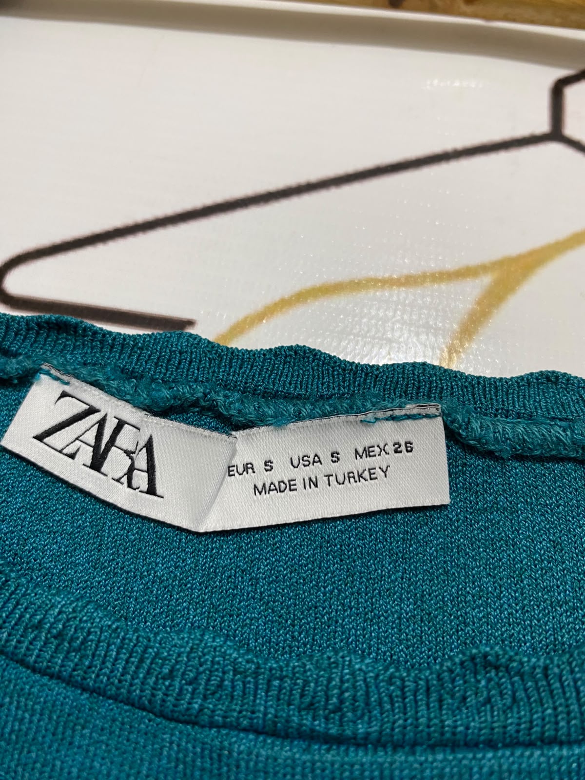 ZARA |S| BUST 14| A61| TEAL SQUAR-NECK SCALLOPED TECHNICAL UTILITY CROP TOP