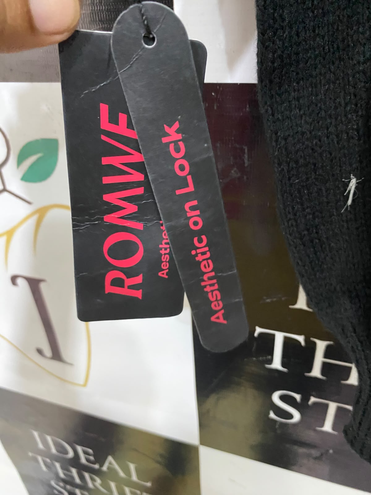 ROMWE |XL| BUST 24| A61| BLACK EMBROIDERED MOTIF CROPPED TECHNICAL UTILITY CARDIGAN
