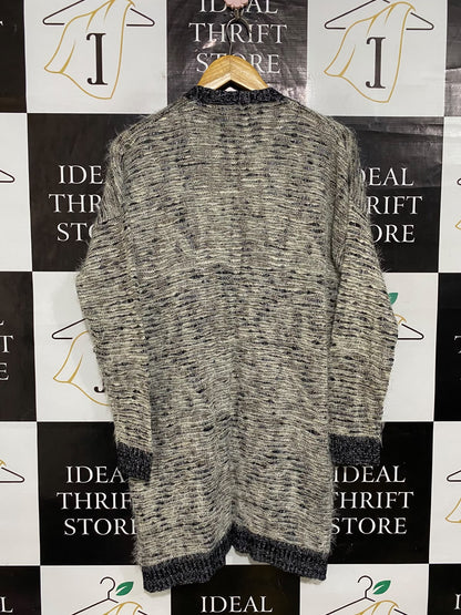 MILLENIUM |XL| BUST 23| A61| GREY AND BLACK MARLED OPEN-FRONT TECHNICAL UTILITY CARDIGAN