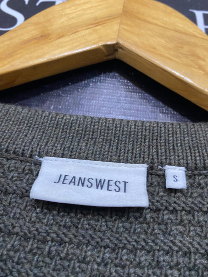 JEANS WEST |S| BUST 20| A61| OLIVE GREEN TEXTURED TECHNICAL UTILITY CARDIGAN