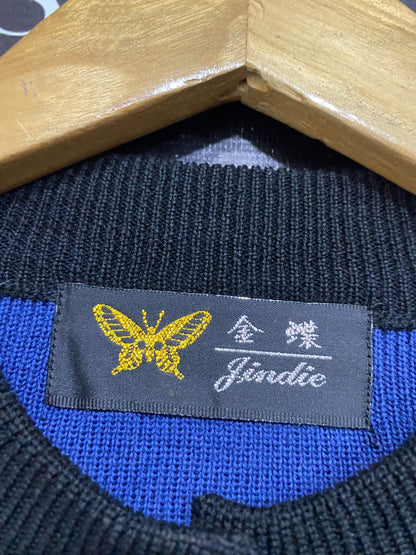 JINDIE |XL| BUST 23| A61| BLUE FLOWER-EMBROIDERED TECHNICAL UTILITY CARDIGAN