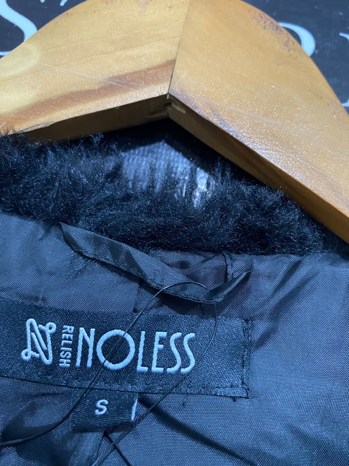 NOLESS |S| BUST 21| A61| BLACK FAUX-FUR PLUSH TECHNICAL UTILITY JACKET