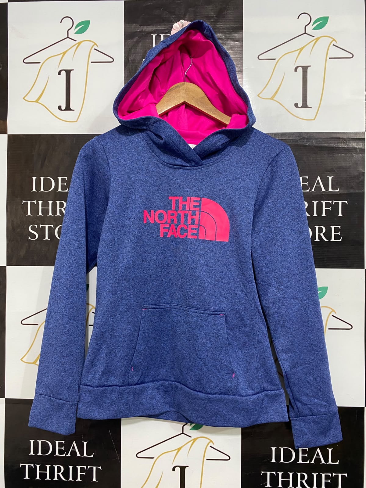 THE NORTH FACE |S| BUST 18| A61| HEATHER BLUE AND PINK TECHNICAL UTILITY HOODIE