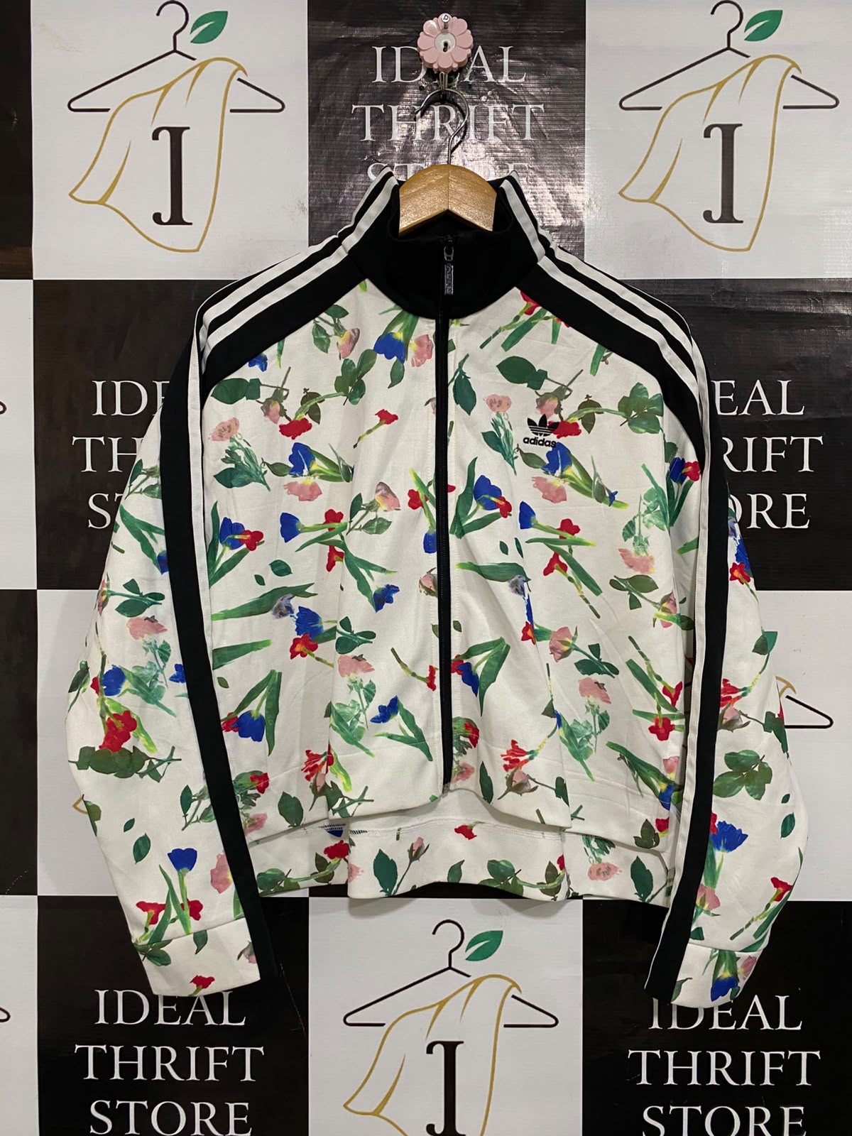 ADIDAS |M| BUST 22| A61| FLORAL PRINT TRACK JACKET TECHNICAL UTILITY OUTERWEAR