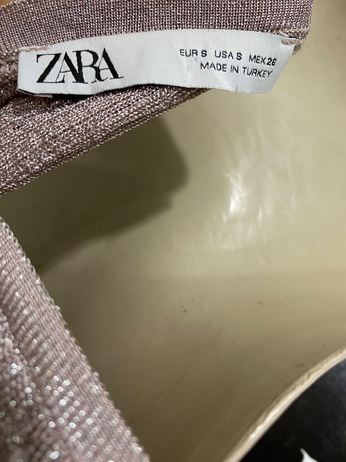 ZARA |S| BUST 15| A61| MAUVE METALLIC ONE-SHOULDER TECHNICAL UTILITY MIDI DRESS