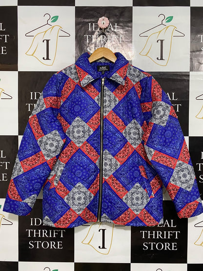 ONE |S| BUST 22| A61| MULTICOLOR BANDANA-PRINT QUILTED TECHNICAL UTILITY JACKET