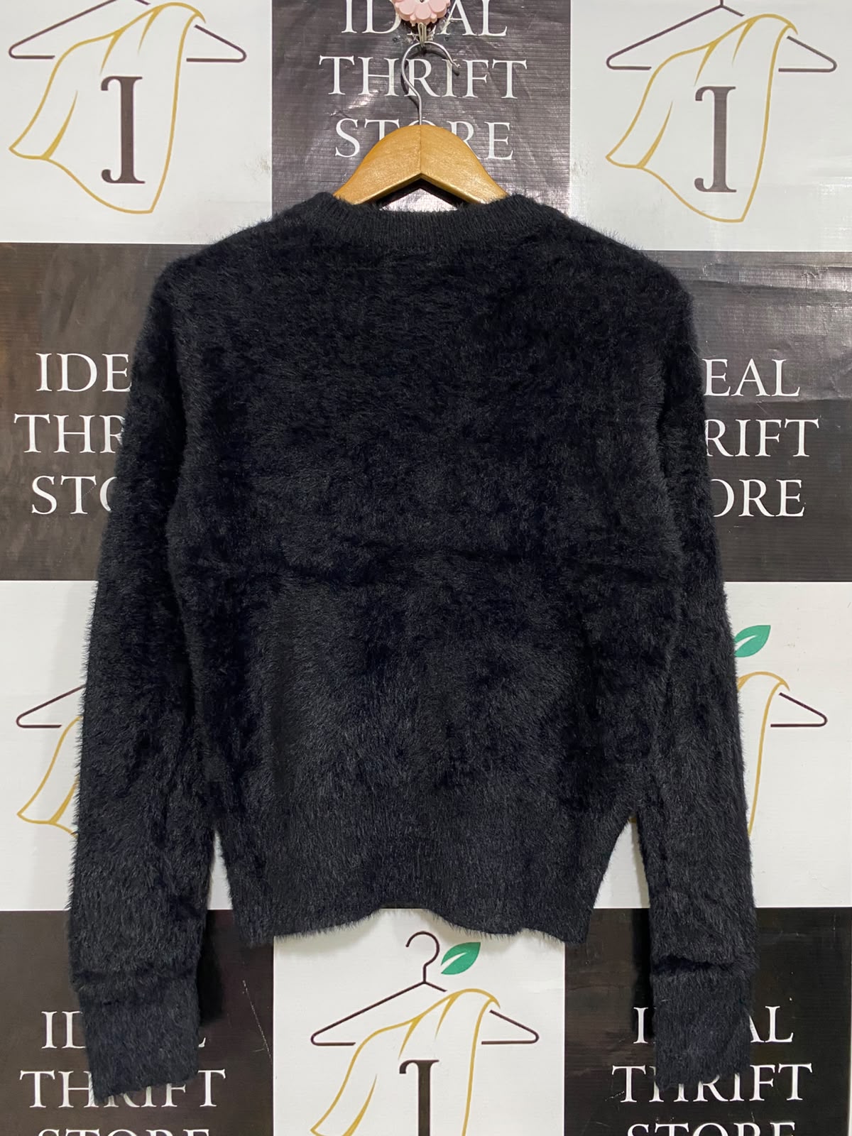 ANKO |M| BUST 19| A61| BLACK FLUFFY TEXTURED TECHNICAL UTILITY SWEATER