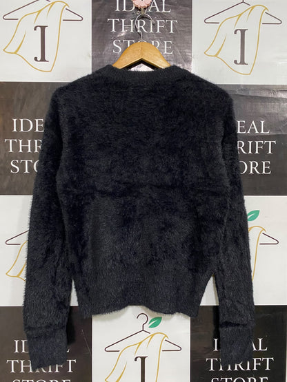 ANKO |M| BUST 19| A61| BLACK FLUFFY TEXTURED TECHNICAL UTILITY SWEATER