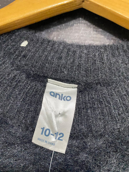 ANKO |M| BUST 19| A61| BLACK FLUFFY TEXTURED TECHNICAL UTILITY SWEATER