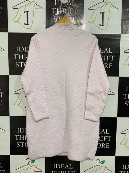LIZ JORDAN |XS| BUST 21| A61| GEOMETRIC PATTERNED TECHNICAL UTILITY LONG CARDIGAN