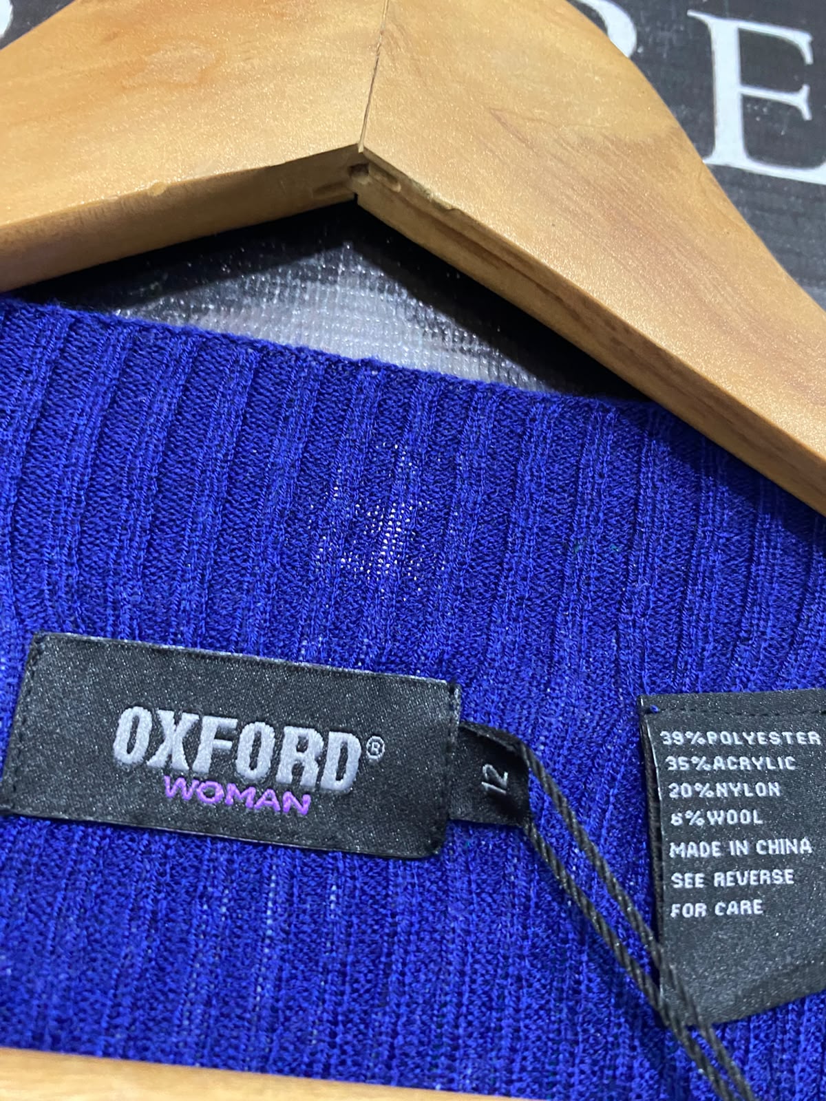 OXFORD |M| BUST 16| A61| ROYAL BLUE CREW-NECK LONG-SLEEVE TECHNICAL UTILITY MIDI DRESS