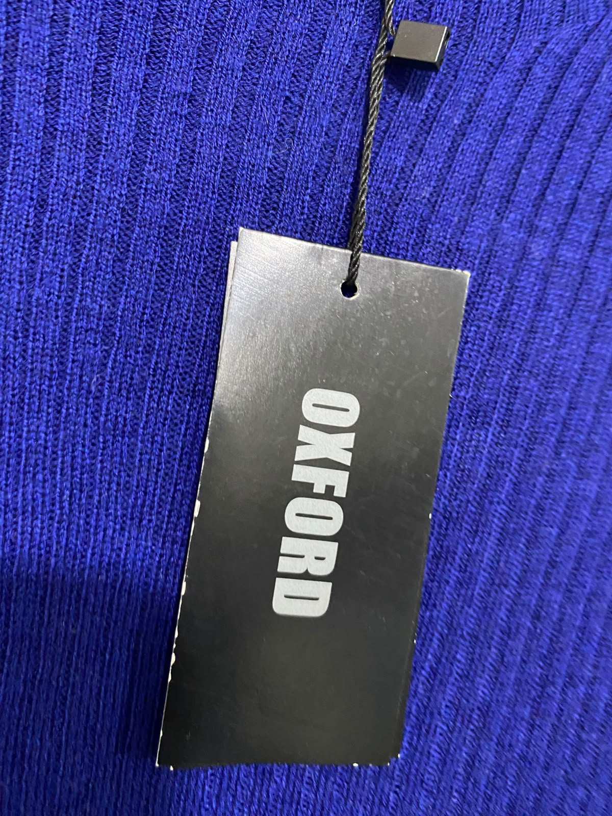 OXFORD |M| BUST 16| A61| ROYAL BLUE CREW-NECK LONG-SLEEVE TECHNICAL UTILITY MIDI DRESS