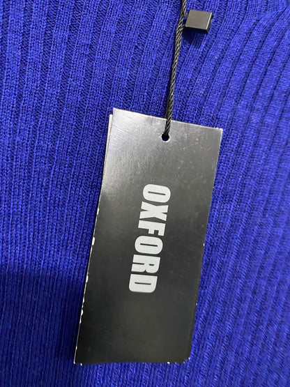 OXFORD |M| BUST 16| A61| ROYAL BLUE CREW-NECK LONG-SLEEVE TECHNICAL UTILITY MIDI DRESS