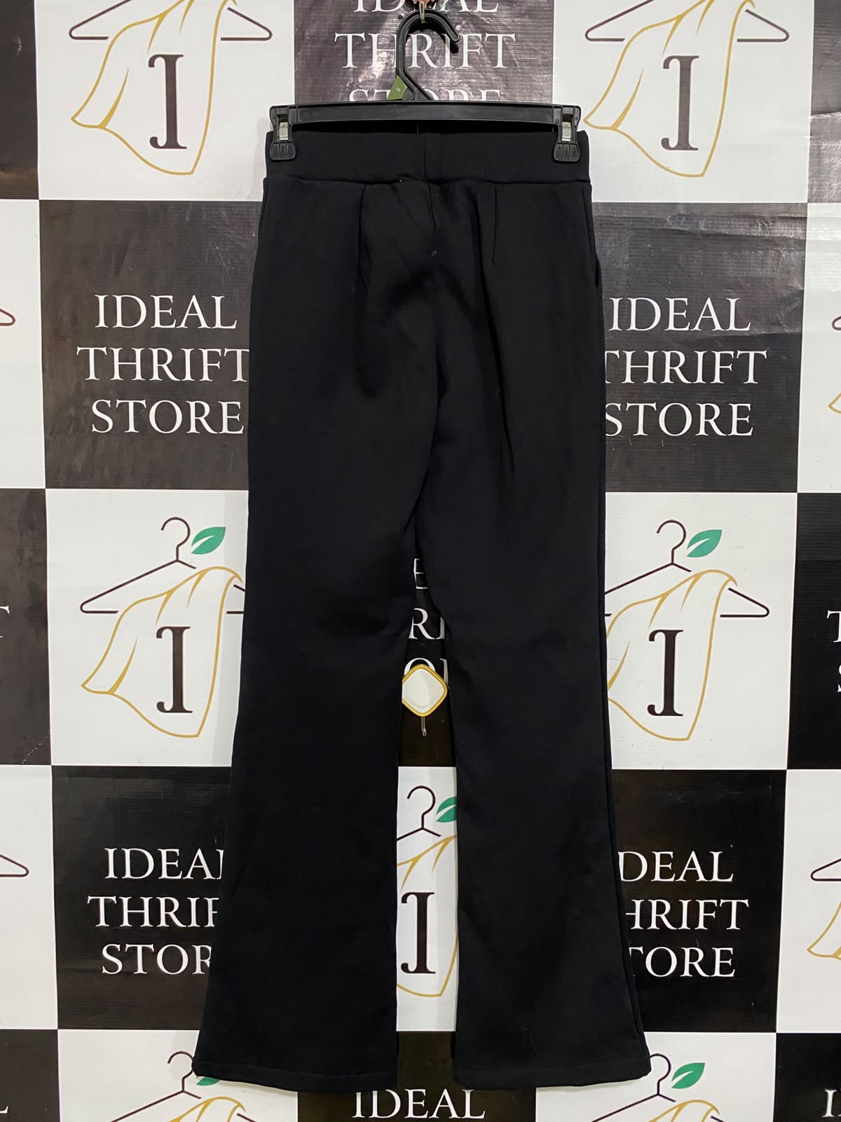 LIAN YI |XS| WAIST 24| A60| BLACK HIGH-WAISTED FLARED TECHNICAL UTILITY PANTS