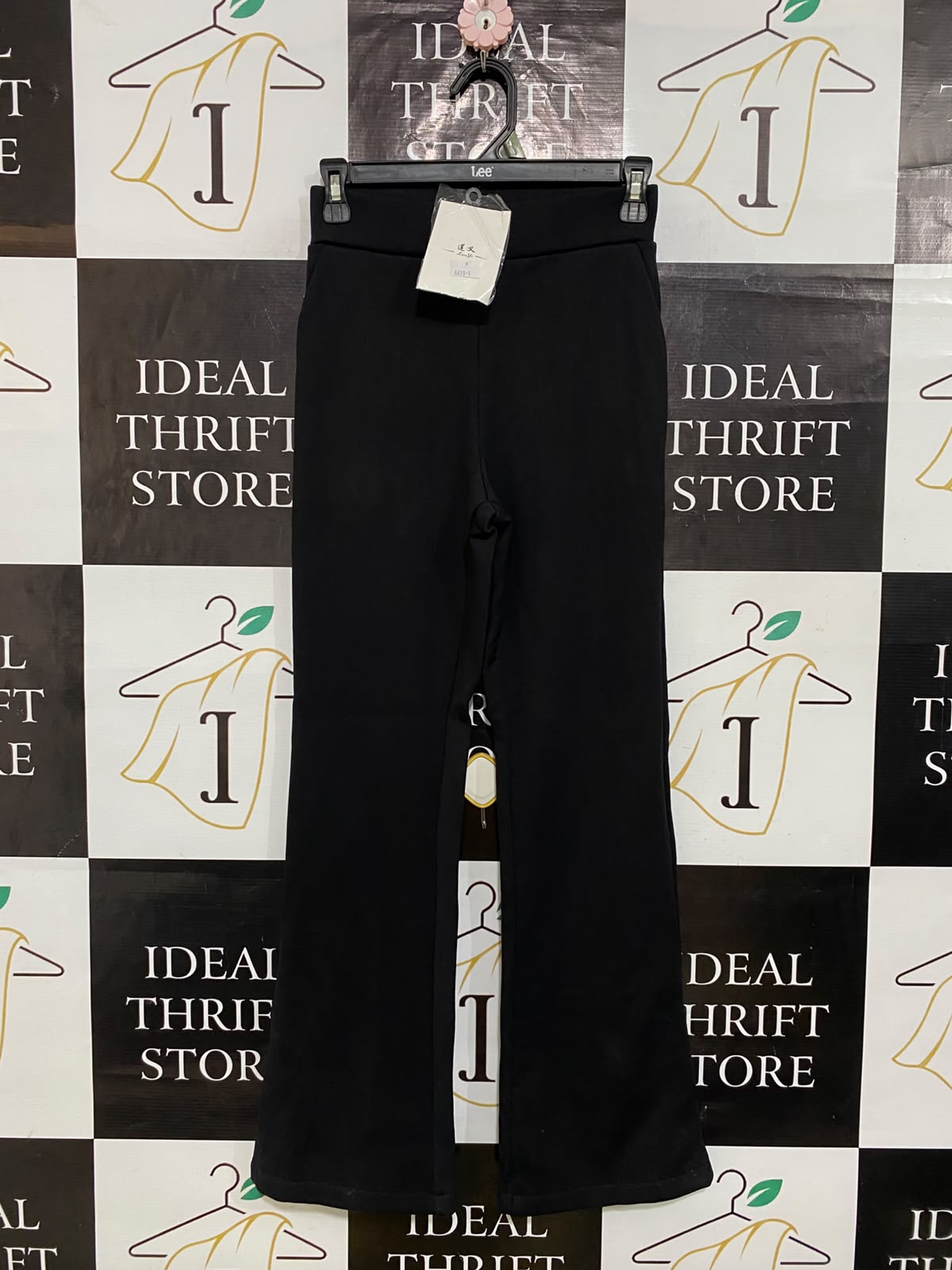 LIAN YI |XS| WAIST 24| A60| BLACK HIGH-WAISTED FLARED TECHNICAL UTILITY PANTS