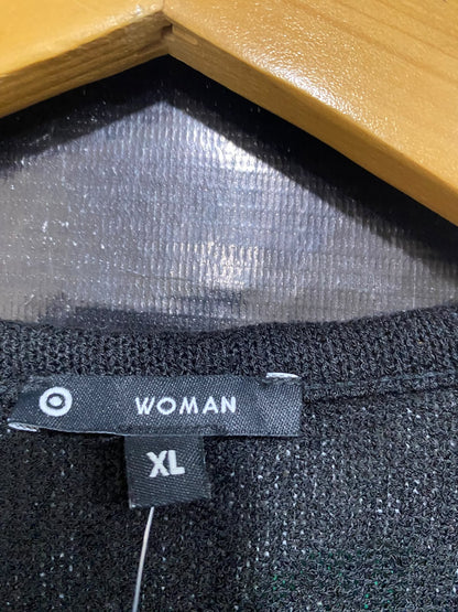 TARGET ACTIVE |XL| BUST 23| A60| BLACK OVERSIZED CREW-NECK THREE-QUARTER SLEEVE TECHNICAL UTILITY SWEATER
