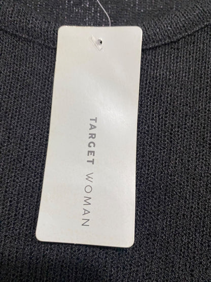 TARGET ACTIVE |XL| BUST 23| A60| BLACK OVERSIZED CREW-NECK THREE-QUARTER SLEEVE TECHNICAL UTILITY SWEATER