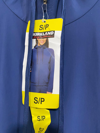 KIRKLAND |S| BUST 22| A60| BLUE STAND-COLLAR ZIP-UP TECHNICAL UTILITY JACKET