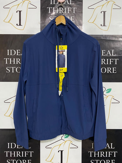 KIRKLAND |S| BUST 22| A60| BLUE STAND-COLLAR ZIP-UP TECHNICAL UTILITY JACKET