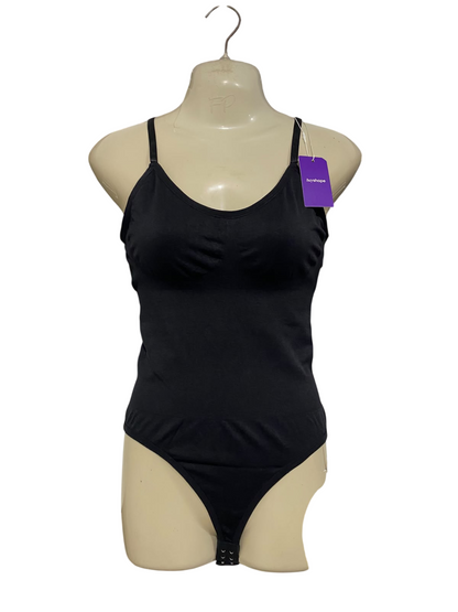 HEY SHAPE |L| BUST 15| A61| BLACK SCOOP-NECK SHAPEWEAR TECHNICAL UTILITY BODYSUIT