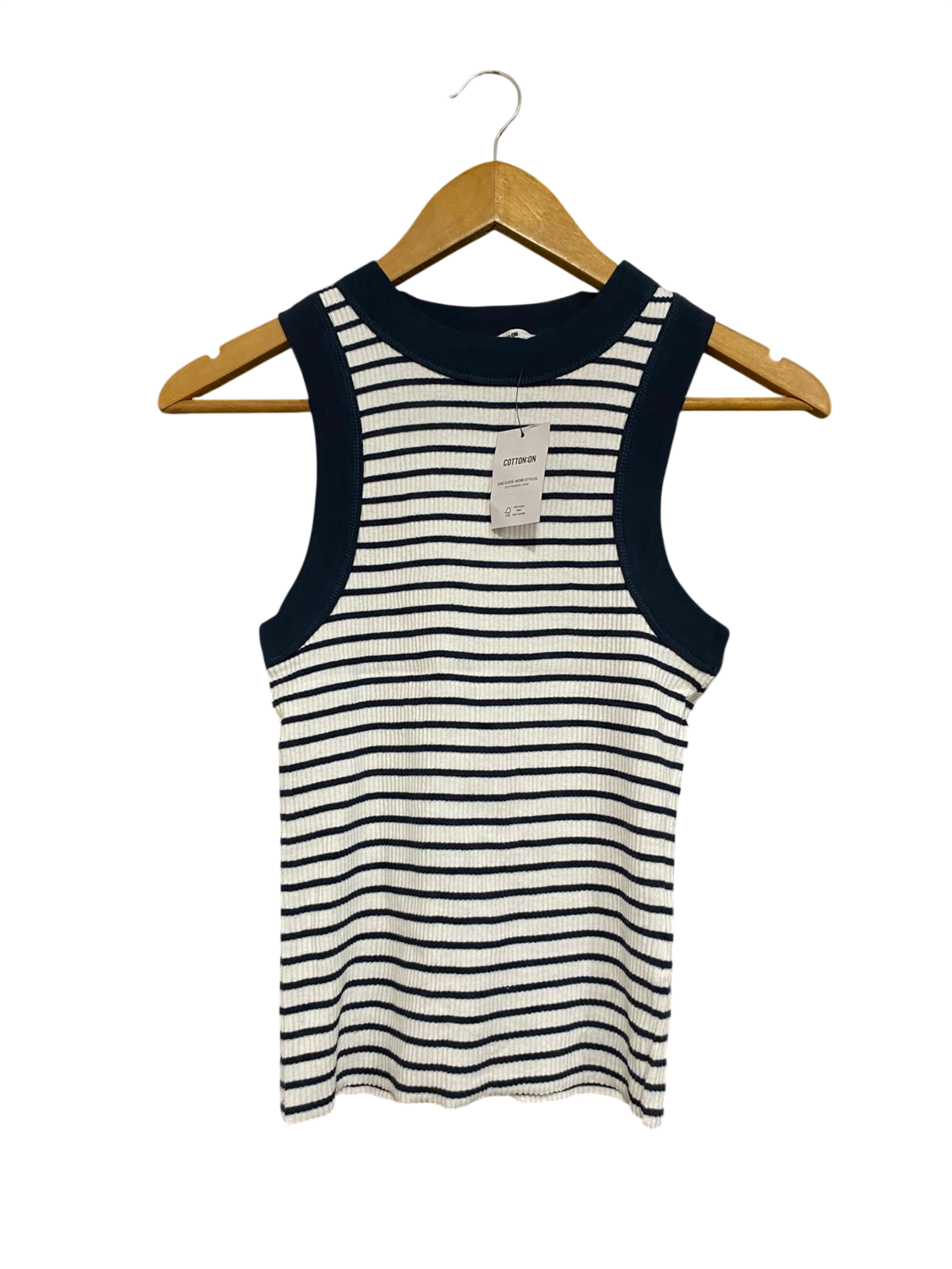 COTTON ON |S| BUST 13| A61| STRIPED CREWNECK RIBBED TECHNICAL UTILITY TANK TOP