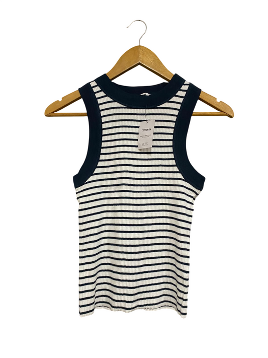 COTTON ON |S| BUST 13| A61| STRIPED CREWNECK RIBBED TECHNICAL UTILITY TANK TOP