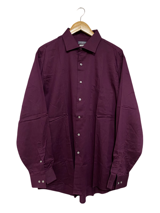 VAN HEUSEN |XL| BUST 24| A62| VAN HEUSEN PLUM BUTTON-DOWN TECHNICAL UTILITY SHIRT