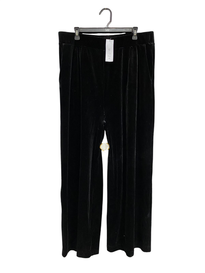 MITZY |XL| WAIST 36| A62| BLACK VELVET WIDE-LEG TECHNICAL UTILITY PANTS