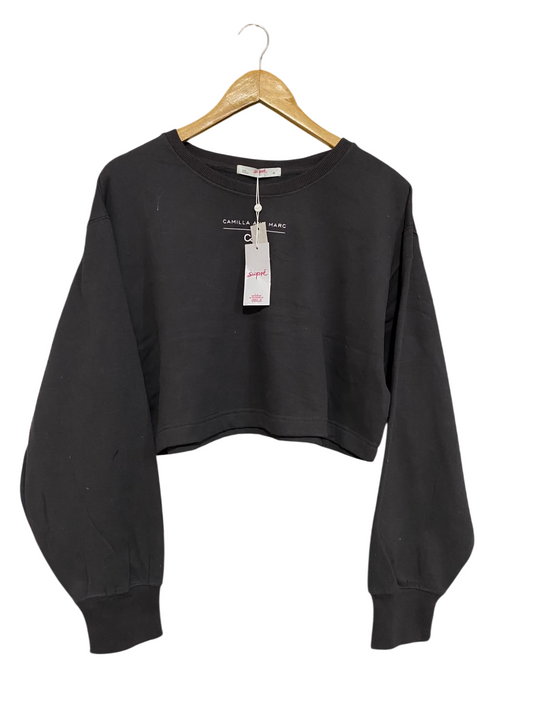 SUPRE |M| BUST 22| A62| DARK GREY CROPPED CREWNECK TECHNICAL UTILITY SWEATSHIRT