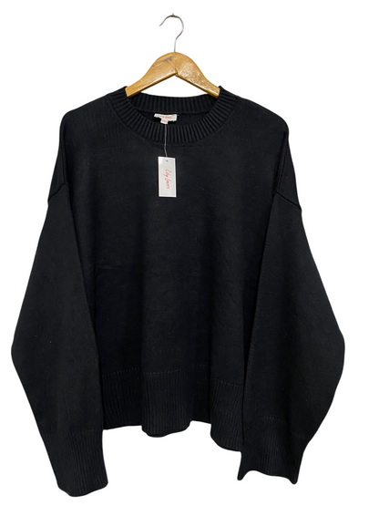 LILY LOVES |XL| BUST 27| A62| BLACK OVERSIZED CREWNECK TECHNICAL UTILITY SWEATER