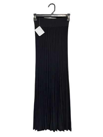 SCANLAN THEODORE |XS| WAIST 22| A62| BLACK PLEATED HIGH-WAISTED TECHNICAL UTILITY MAXI SKIRT