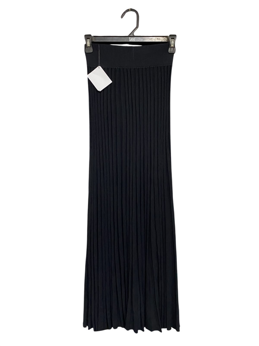 SCANLAN THEODORE |XS| WAIST 22| A62| BLACK PLEATED HIGH-WAISTED TECHNICAL UTILITY MAXI SKIRT