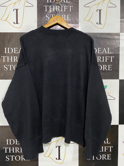 LILY LOVES |XL| BUST 27| A62| BLACK OVERSIZED CREWNECK TECHNICAL UTILITY SWEATER