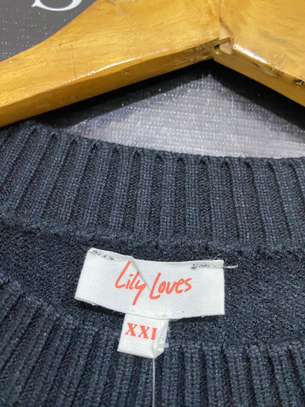 LILY LOVES |XL| BUST 27| A62| BLACK OVERSIZED CREWNECK TECHNICAL UTILITY SWEATER