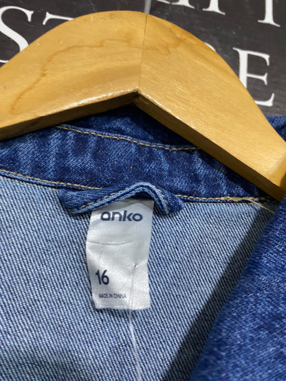 ANKO |L| BUST 23| A62| BLUE DENIM CROPPED TECHNICAL UTILITY JACKET