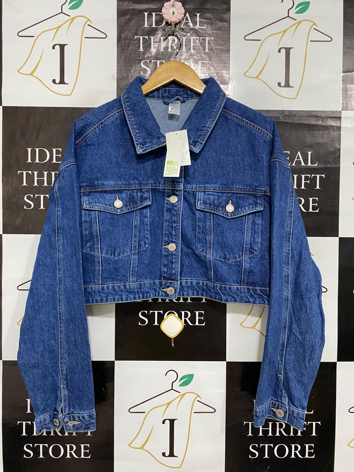 ANKO |L| BUST 23| A62| BLUE DENIM CROPPED TECHNICAL UTILITY JACKET