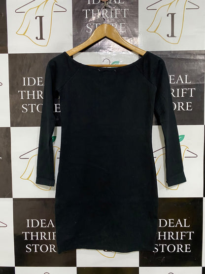 SUPRE |M| BUST 15| A62| BLACK SNAP-PLACKET LONG-SLEEVE TECHNICAL UTILITY DRESS