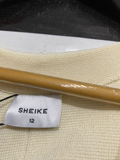 SHEIKE |M| BUST 18| A62| OFF-WHITE GOLD-BUTTON V-NECK TECHNICAL UTILITY VEST