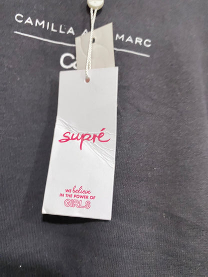 SUPRE |M| BUST 22| A62| DARK GREY CROPPED CREWNECK TECHNICAL UTILITY SWEATSHIRT