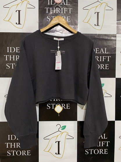 SUPRE |M| BUST 22| A62| DARK GREY CROPPED CREWNECK TECHNICAL UTILITY SWEATSHIRT