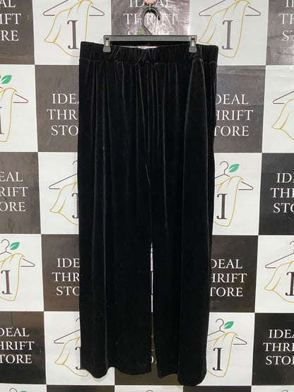 MITZY |XL| WAIST 36| A62| BLACK VELVET WIDE-LEG TECHNICAL UTILITY PANTS