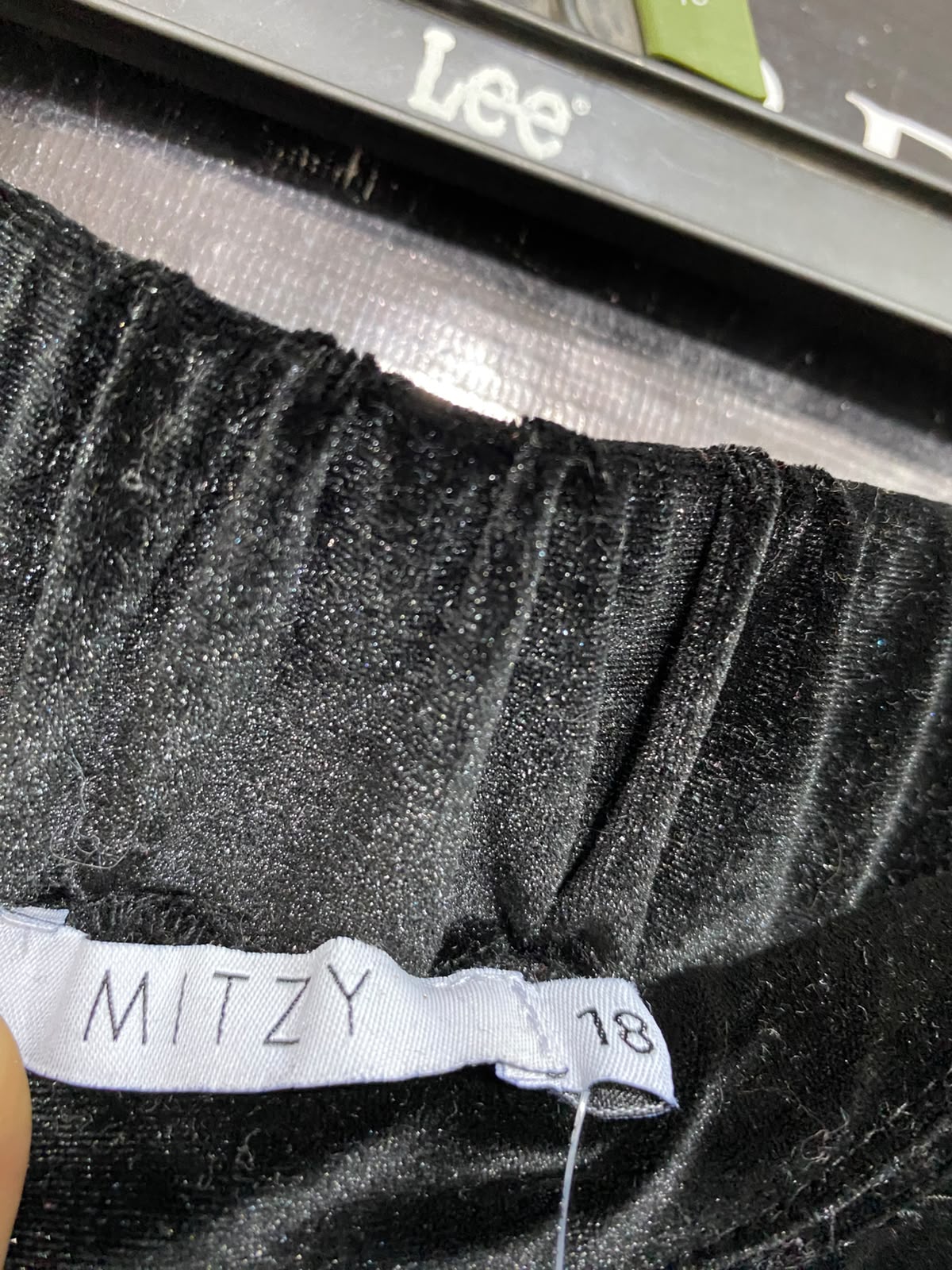 MITZY |XL| WAIST 36| A62| BLACK VELVET WIDE-LEG TECHNICAL UTILITY PANTS