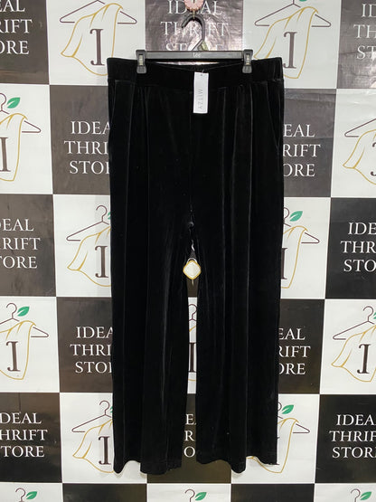 MITZY |XL| WAIST 36| A62| BLACK VELVET WIDE-LEG TECHNICAL UTILITY PANTS